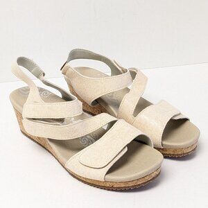 Propet Millie Wedge Sandals, Natural, Women's 9